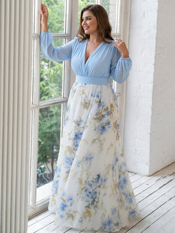 Madeleine - Robe Longue Col V Imprimé Floral