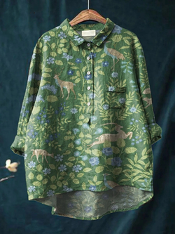 Géorgie - T-shirt Floral Léger - Vert