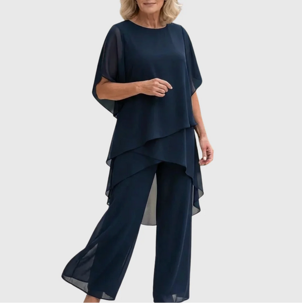 Capucine | Ensemble avec pantalons palazzo drapés