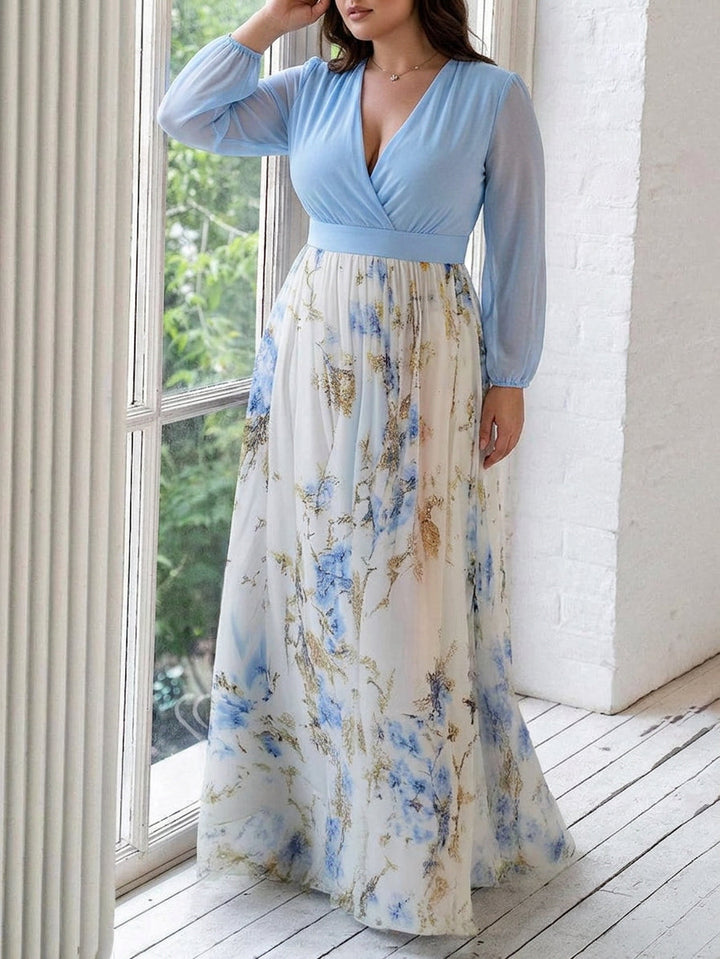 Madeleine - Robe Longue Col V Imprimé Floral