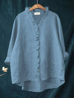 Lily - Blouse Légère Avec Volants - Bleu