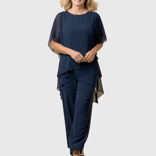 Capucine | Ensemble avec pantalons palazzo drapés