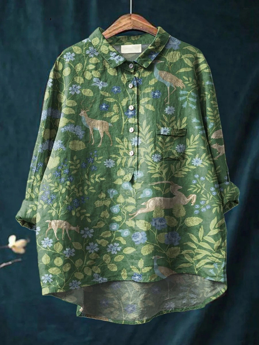 Géorgie - T-shirt Floral Léger - Vert