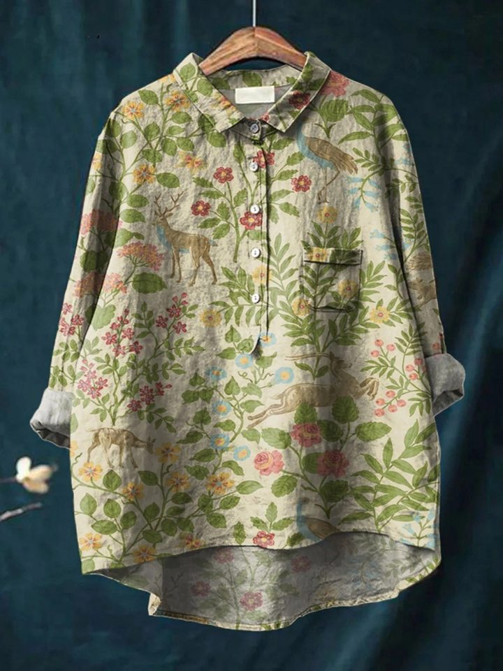 Géorgie - T-shirt Floral Léger - Beige