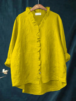 Lily - Blouse Légère Avec Volants - Jaune