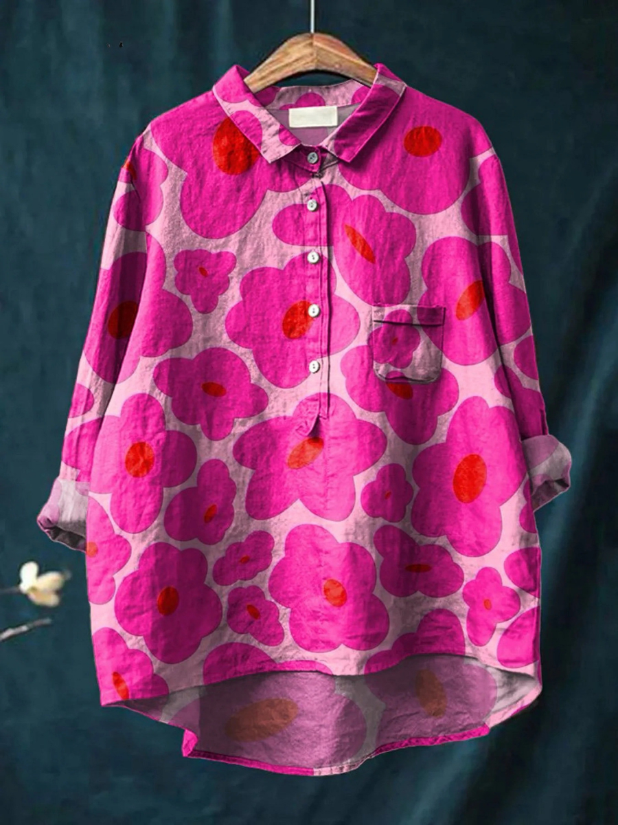 Mia - Chemise Florale Décontractée - Rose