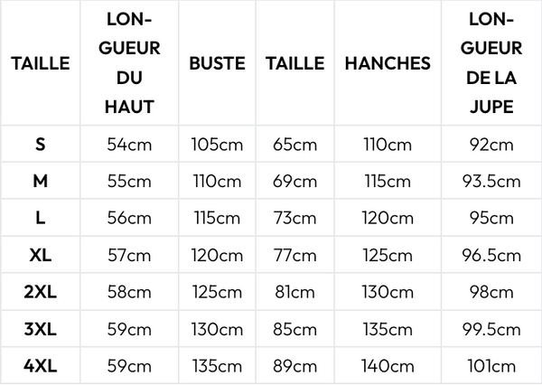 Guide des tailles