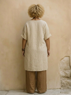 Sophie - Ensemble Trois Pièces Imprimé Tribal - Gris Taupe