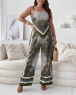 Helen - Ensemble Deux Pièces Débardeur Lacé & Pantalon - Vert