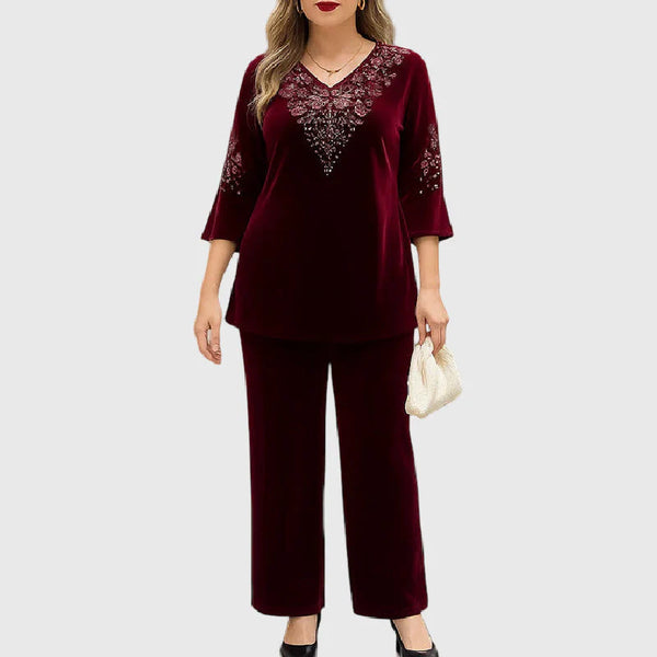 Iris - Ensemble élégant en velours de deux pièces