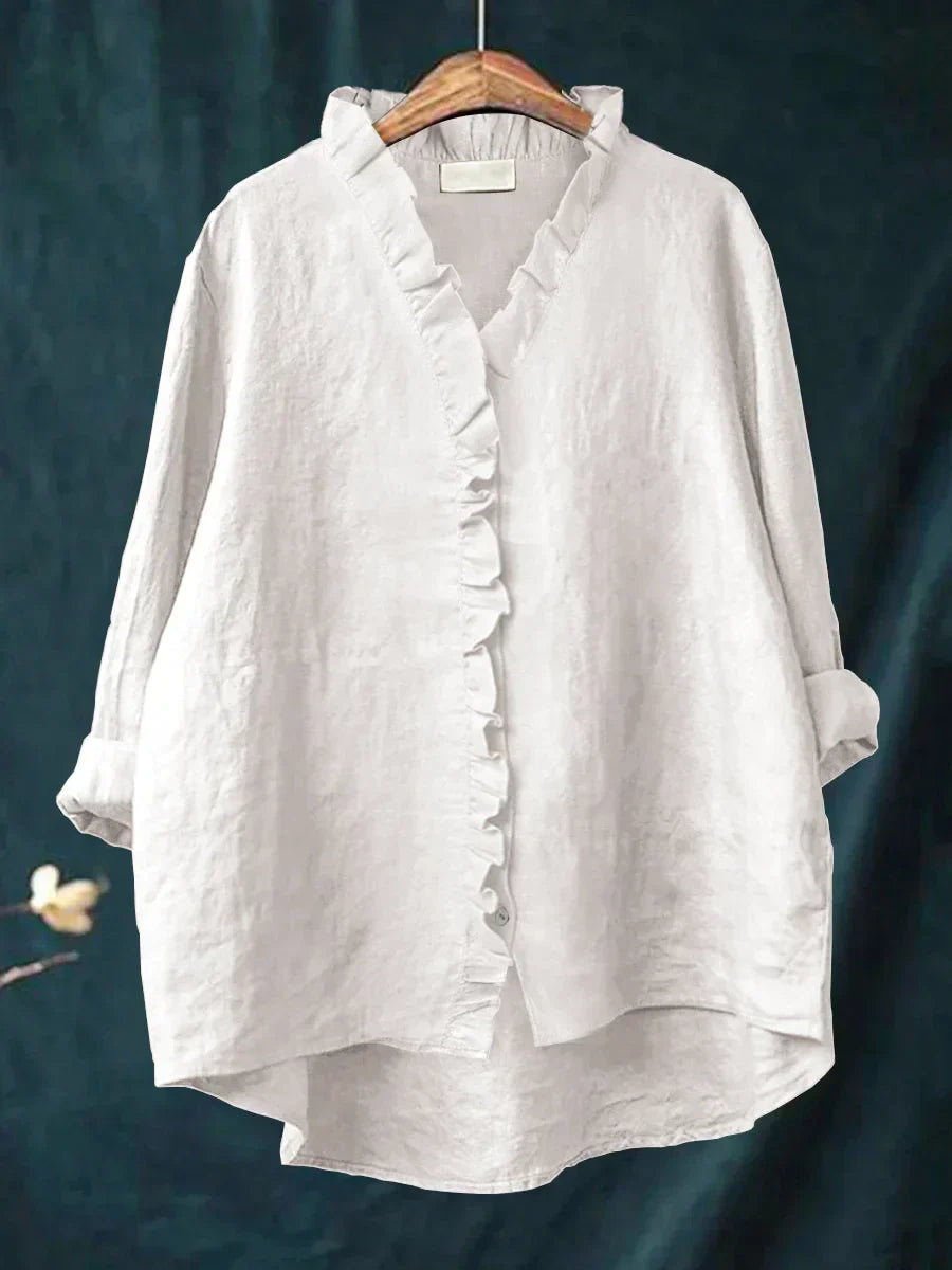 Lily - Blouse Légère Avec Volants - Blanc